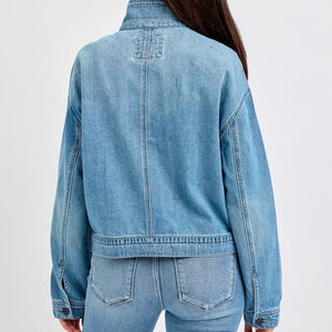 City Fashion Utility Denim Jacket