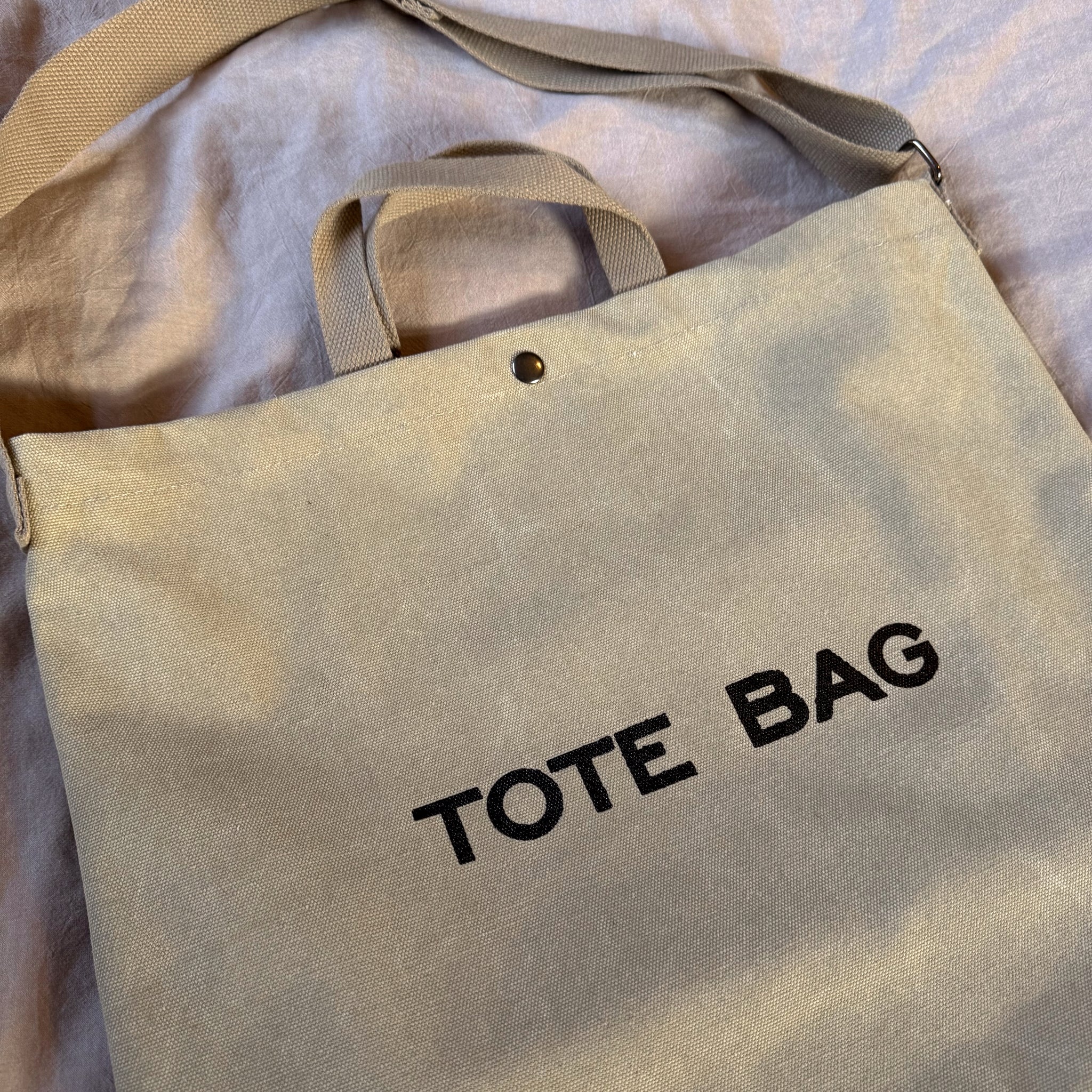 Minimalist Canvas Tote Bag - Tan