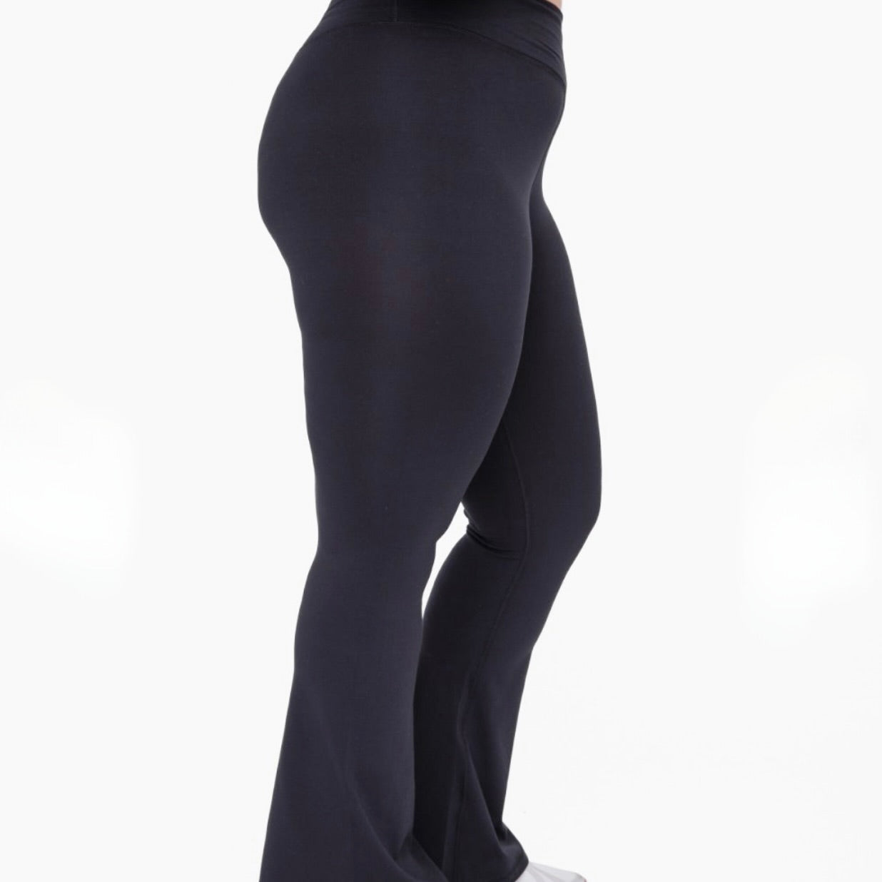 the BEST black flare yoga pants literally ever i wear these every day , flare pants