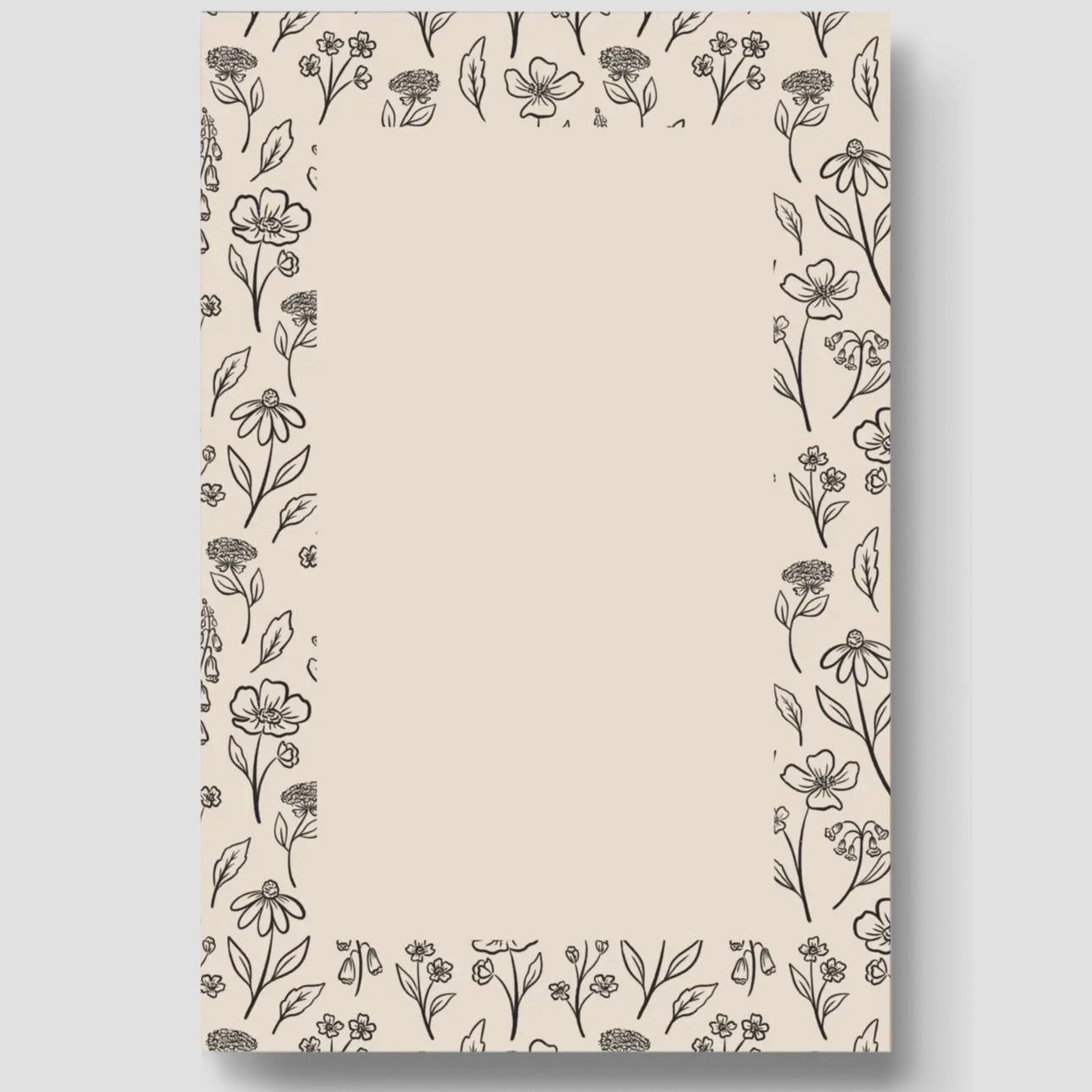 Ivory Pressed Floral Notepad
