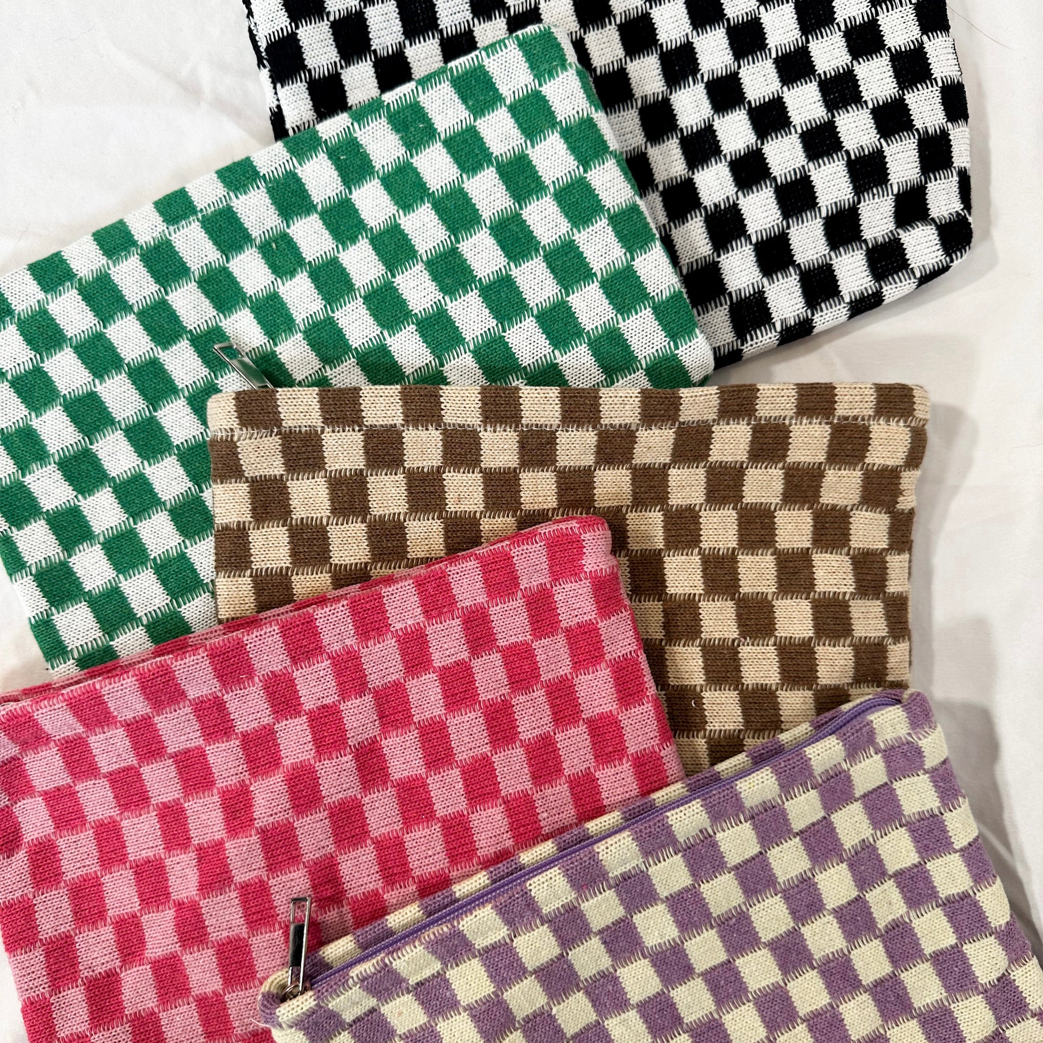 Checkered Makeup Pouch