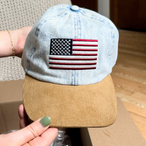 US Flag Embroidered Hat - LAST ONE