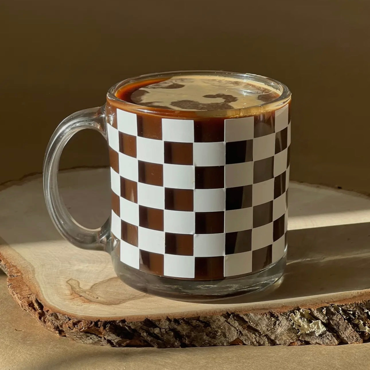 Checkered Glass Mug - LAST ONE