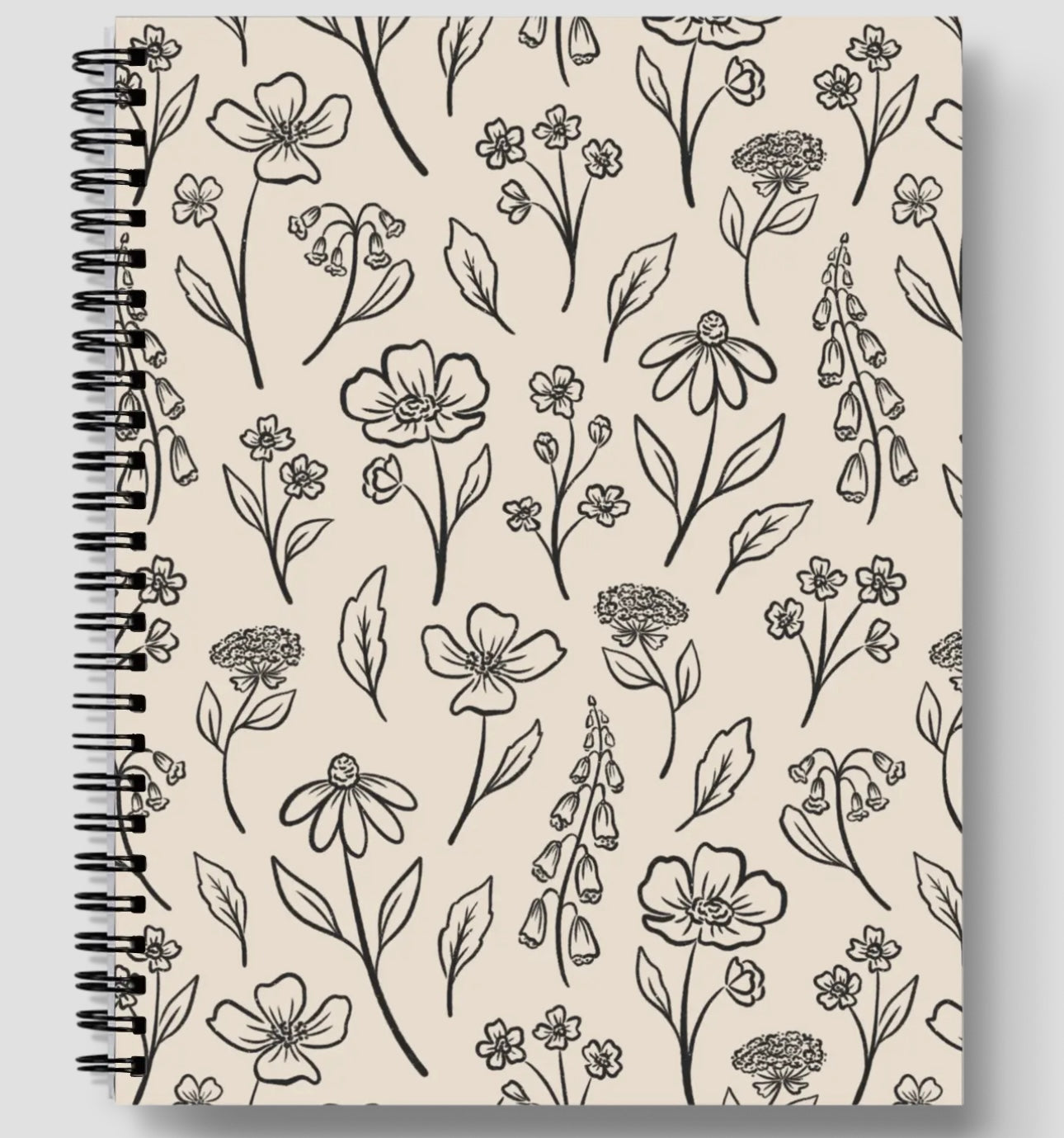 Ivory Pressed Floral Notebook