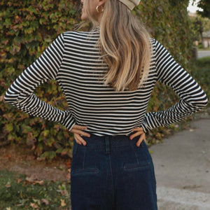 Basically Striped Top - Black -LAST ONE