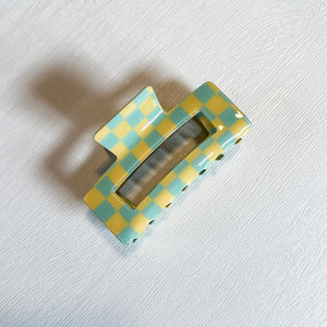 Checkered Acetate Hair Clip - Pastel - LAST ONE