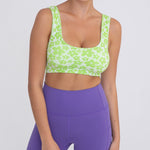 Flower Sports Bra - Lime - LAST ONE