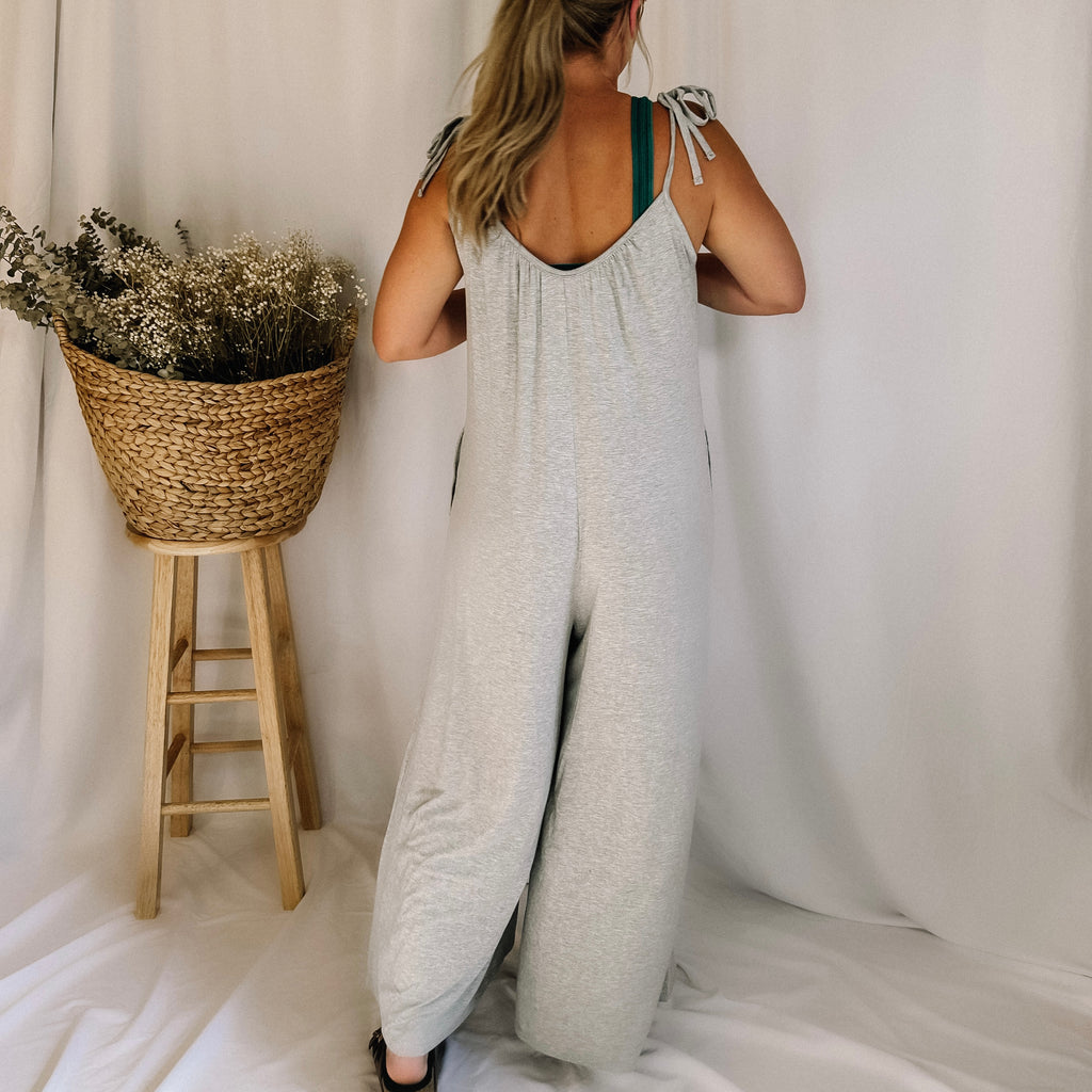Easy Breezy Oversized Jumpsuit - Light Grey