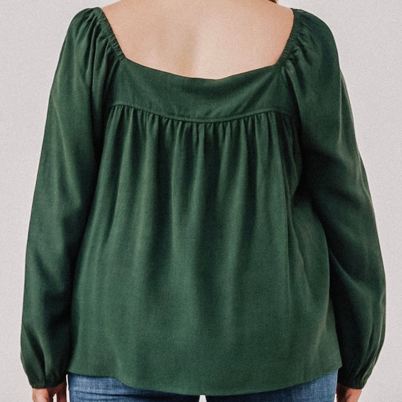 Less Is More Babydoll Top - Forest