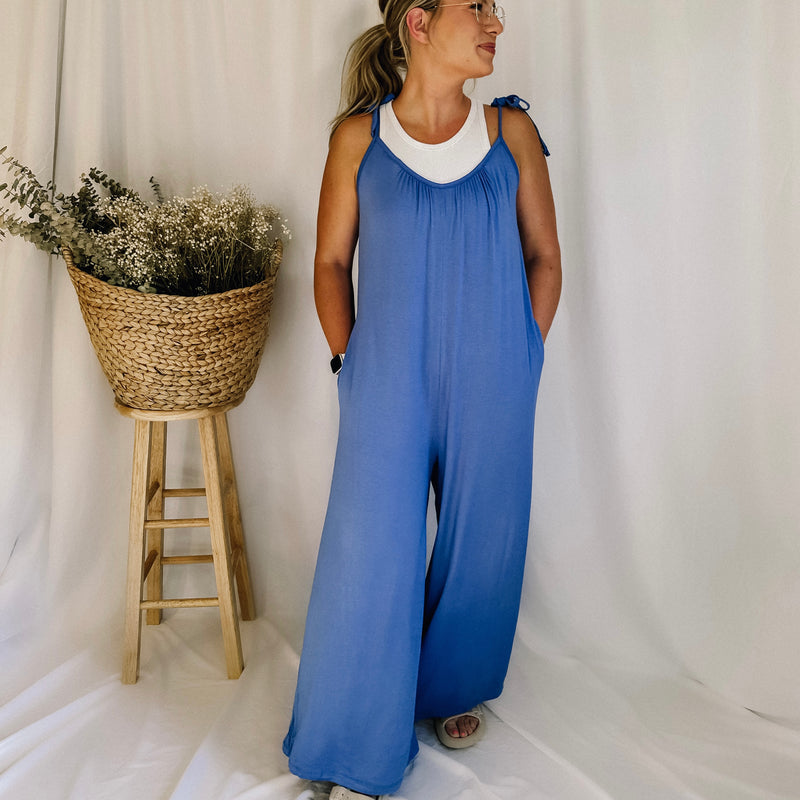 Easy Breezy Oversized Jumpsuit - Blue