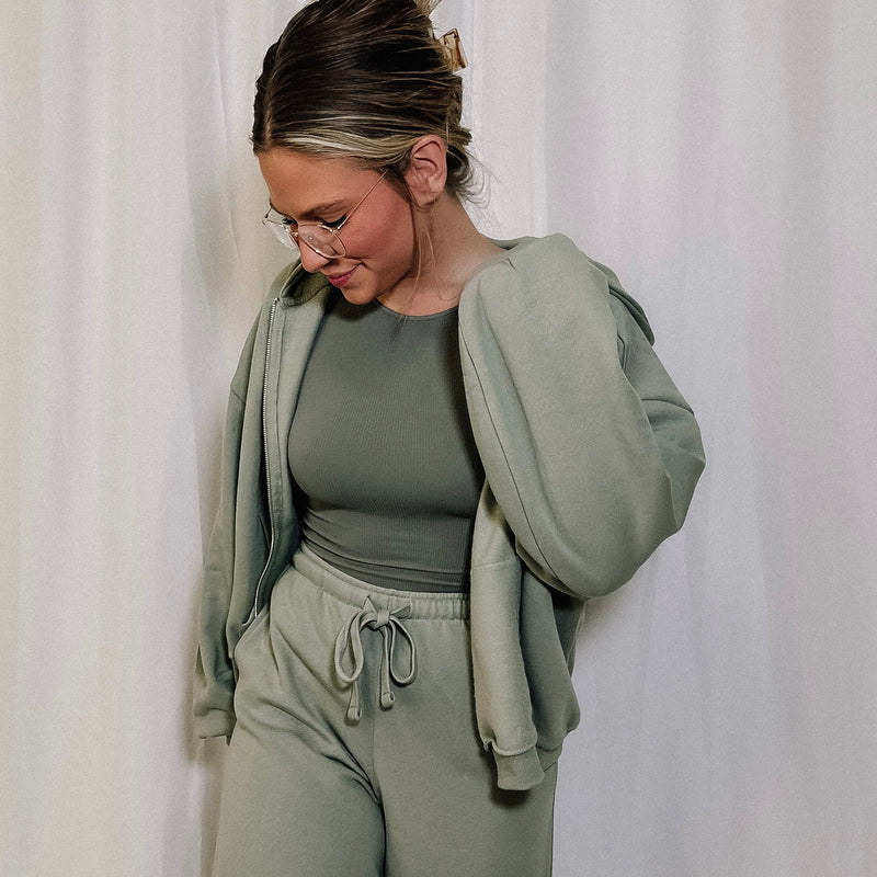 Matcha Latte Lounge Zip Up - LAST ONE