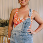 Flower Sports Bra - Tangerine