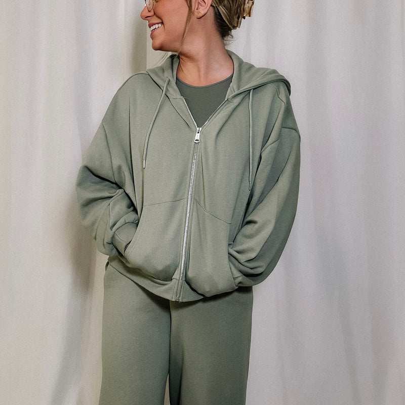 Matcha Latte Lounge Zip Up - LAST ONE