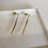 Gold Dipped Flat Chain Drop Earrings (2 Colors)