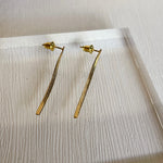 Gold Dipped Flat Chain Drop Earrings (2 Colors)