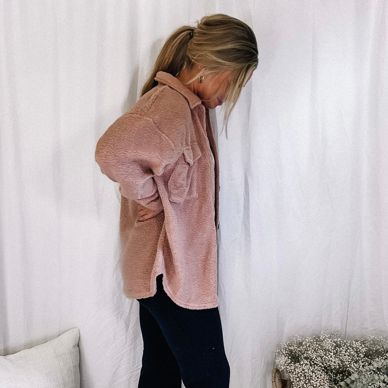 Cozy Oversized Shacket - Mauve