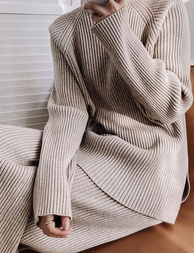 That Girl Ribbed Knit Sweater & Bottoms Set