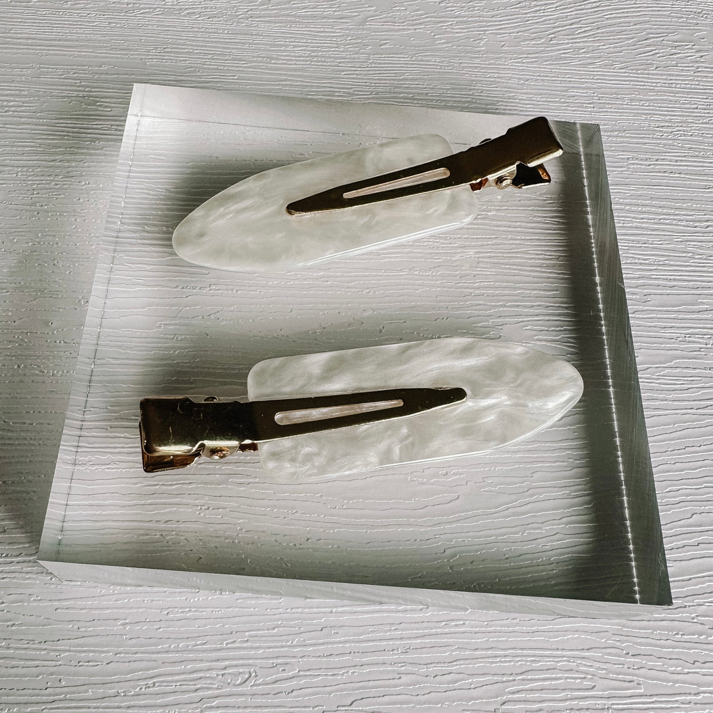 Crease Free Hair Clips Set - Pearl - LAST ONE