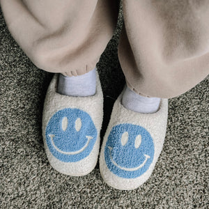 Smiley Slippers - Blue - LAST ONE