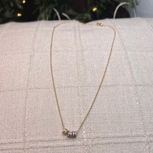 Dainty Rhinestone Embellished Triple Ring Necklace (3 Colors)