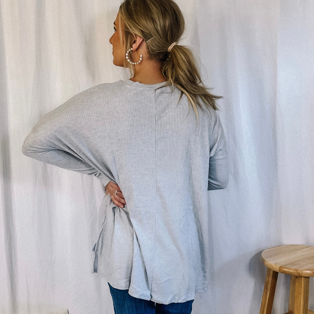 Fall Essential Tunic Sweater - Heather Grey - LAST ONE