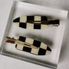 Crease Free Hair Clips Set - Black Checkered - LAST ONE