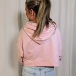 Keep It Casual Cropped Hoodie - Light Pink