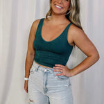 Vintage Wash Crop Tank - Jade