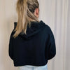 Keep It Casual Cropped Hoodie - Black