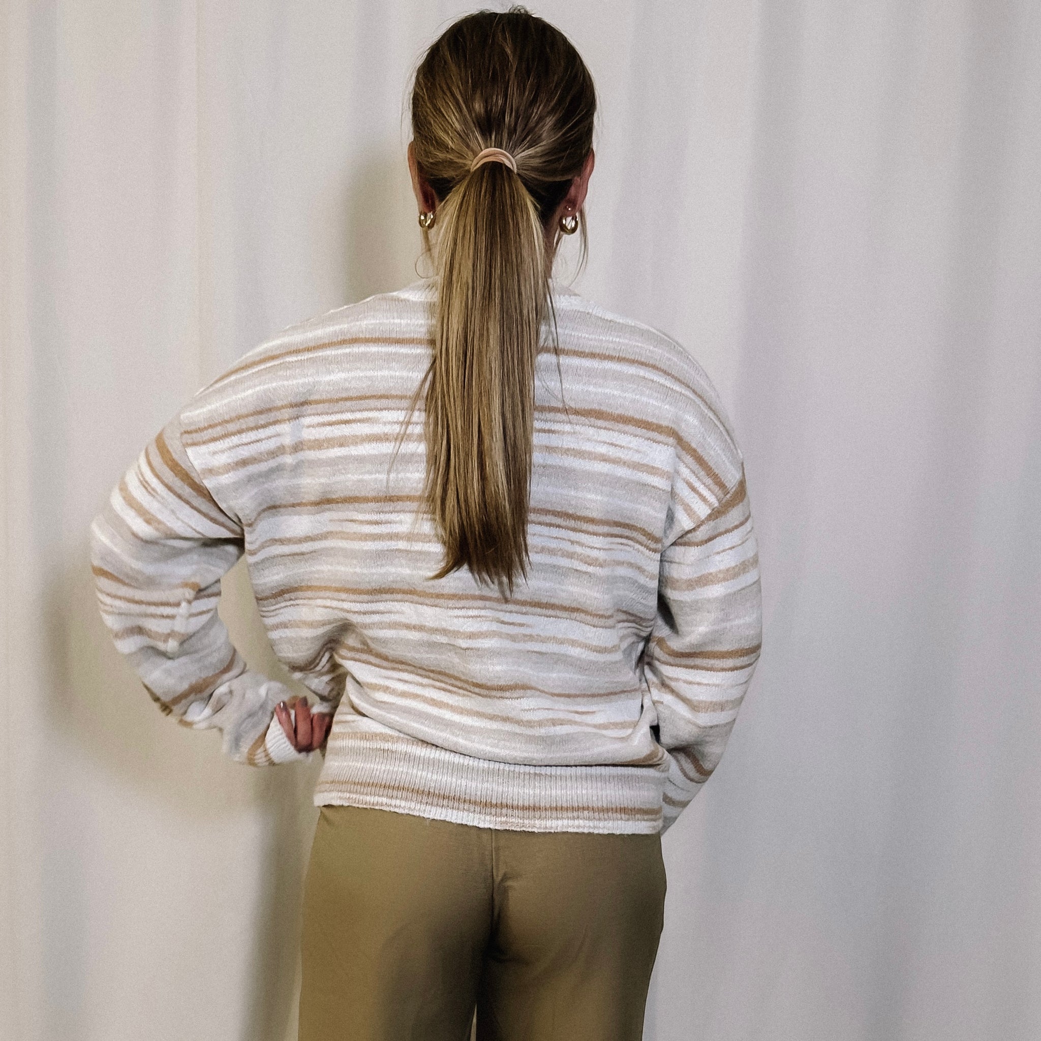 Soho Neutral Striped Sweater