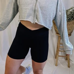 Hot Yoga Crisscross Waist Biker Shorts