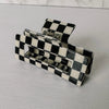 B&W Checkered Acetate Hair Clip - LAST ONE