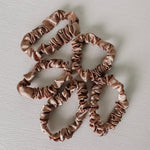 5 Piece Satin Scrunchies Set - Mauve