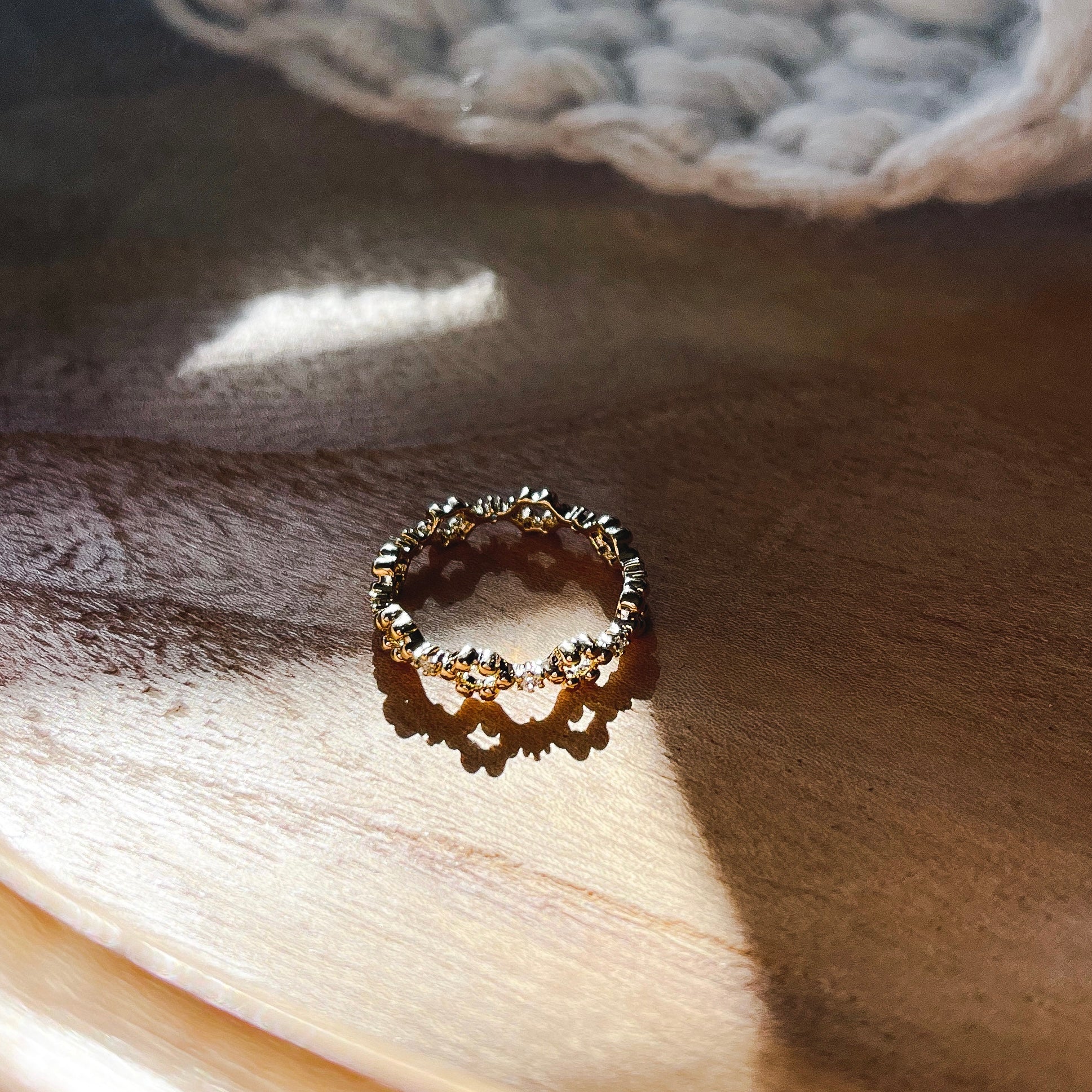 Dainty Rhinestone Embellished Gold Ring