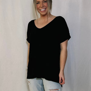 Back To The Basics Tunic Top - Black - LAST ONE
