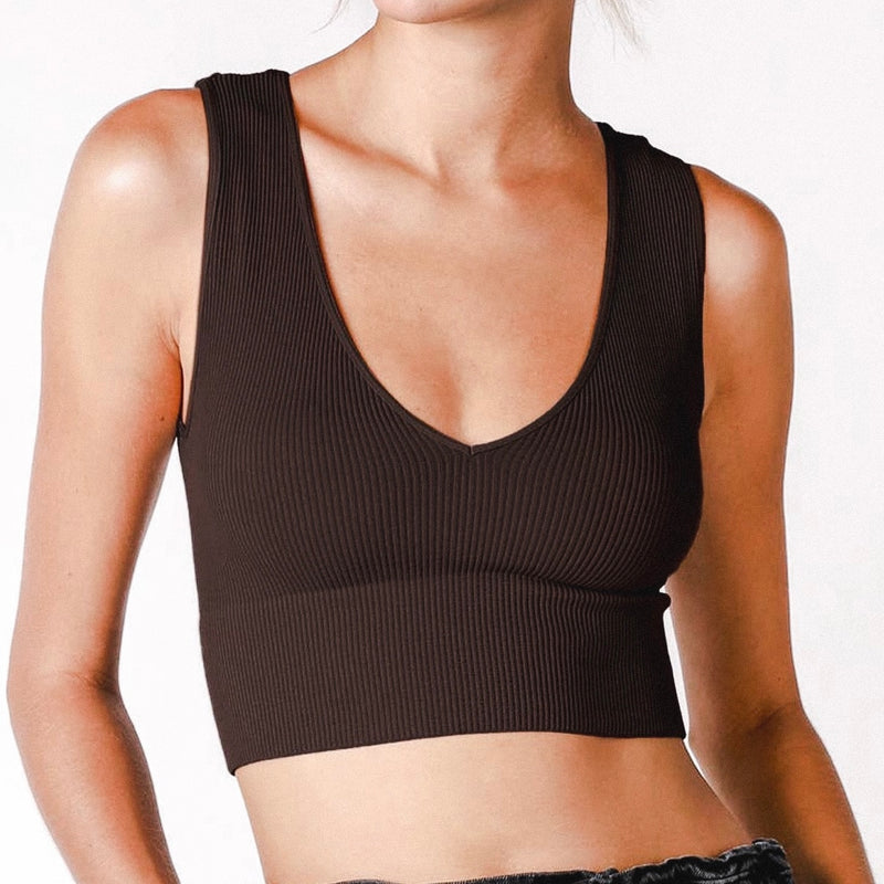 Best Decision Crop Tank - Chocolate