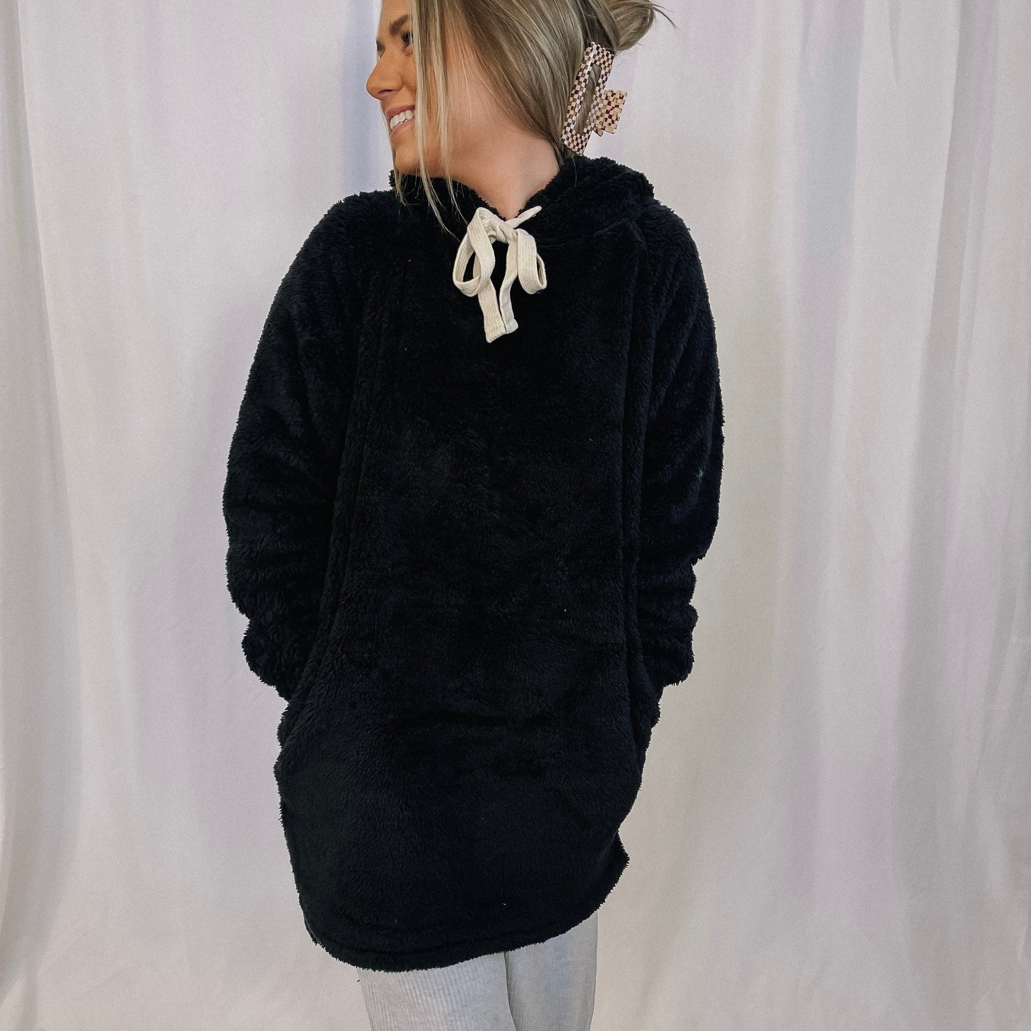 Cozy By The Fireplace Hoodie - Black