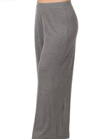 Coffee & Chill Ribbed Pants - Charcoal