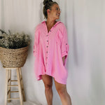 Meet For Drinks Button Down - Pink
