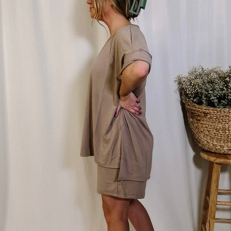 Do Not Disturb Loungewear Set - Taupe - LAST ONE
