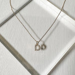 Rhinestone Initial Gold Necklace