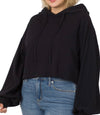 Keep It Casual Cropped Hoodie - Black