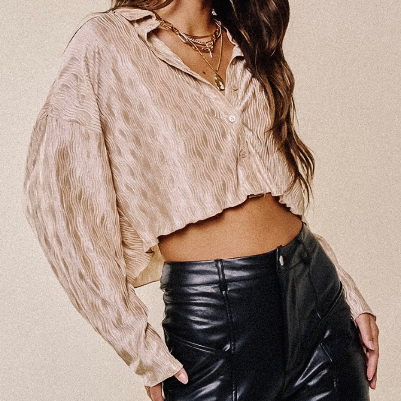 Starstruck Crop Button Down - LAST ONE