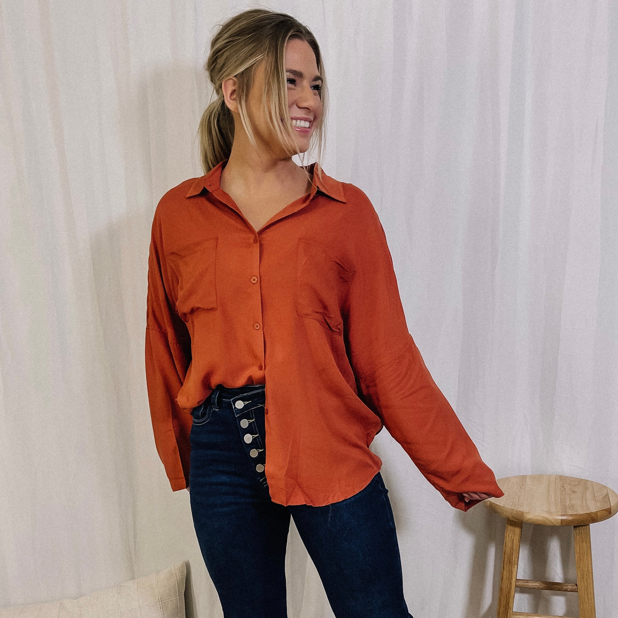 Sweet As Pie Button Up Top - LAST ONE