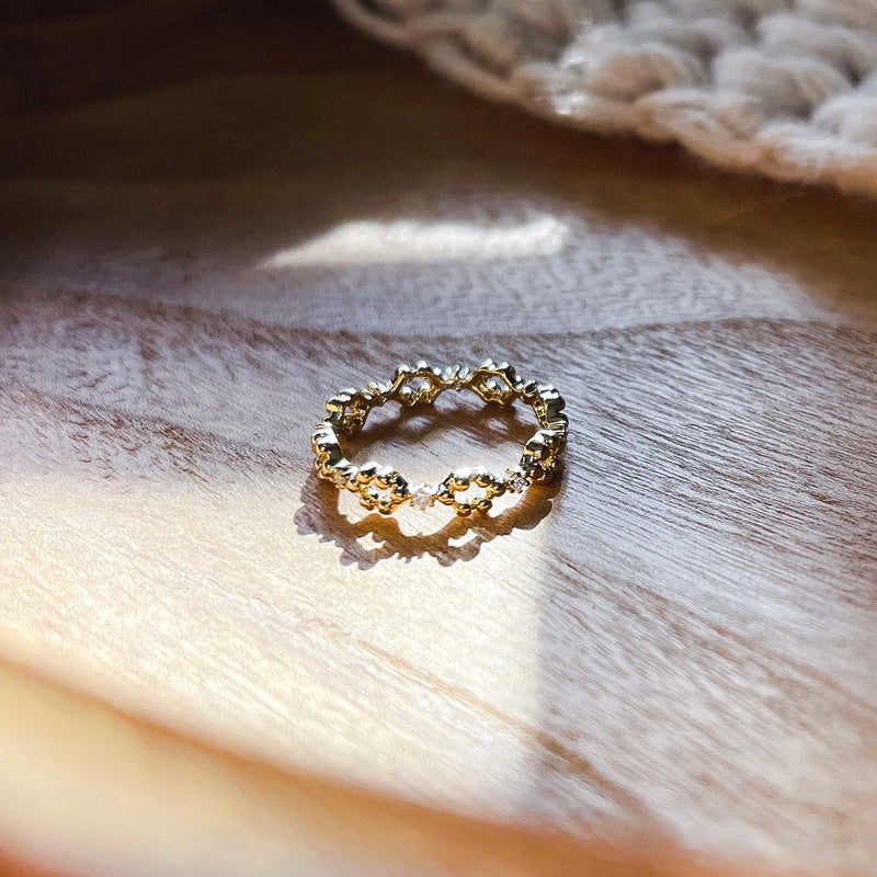 Dainty Rhinestone Embellished Gold Ring