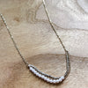 Elegant Gold 3 Chain Pearl & Gem Necklace - LAST ONE