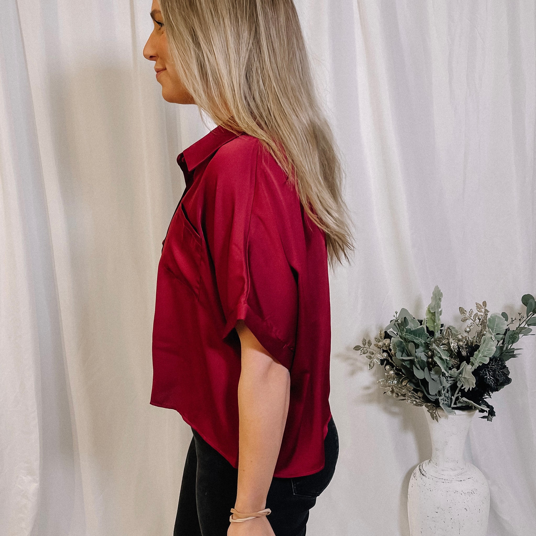 Under The Mistletoe Button Up Top - LAST ONE