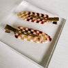 Crease Free Hair Clips Set - Brown Checkered - LAST ONE
