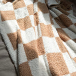 Checkered Knit Throw Blanket