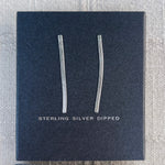 Gold Dipped Flat Chain Drop Earrings (2 Colors)